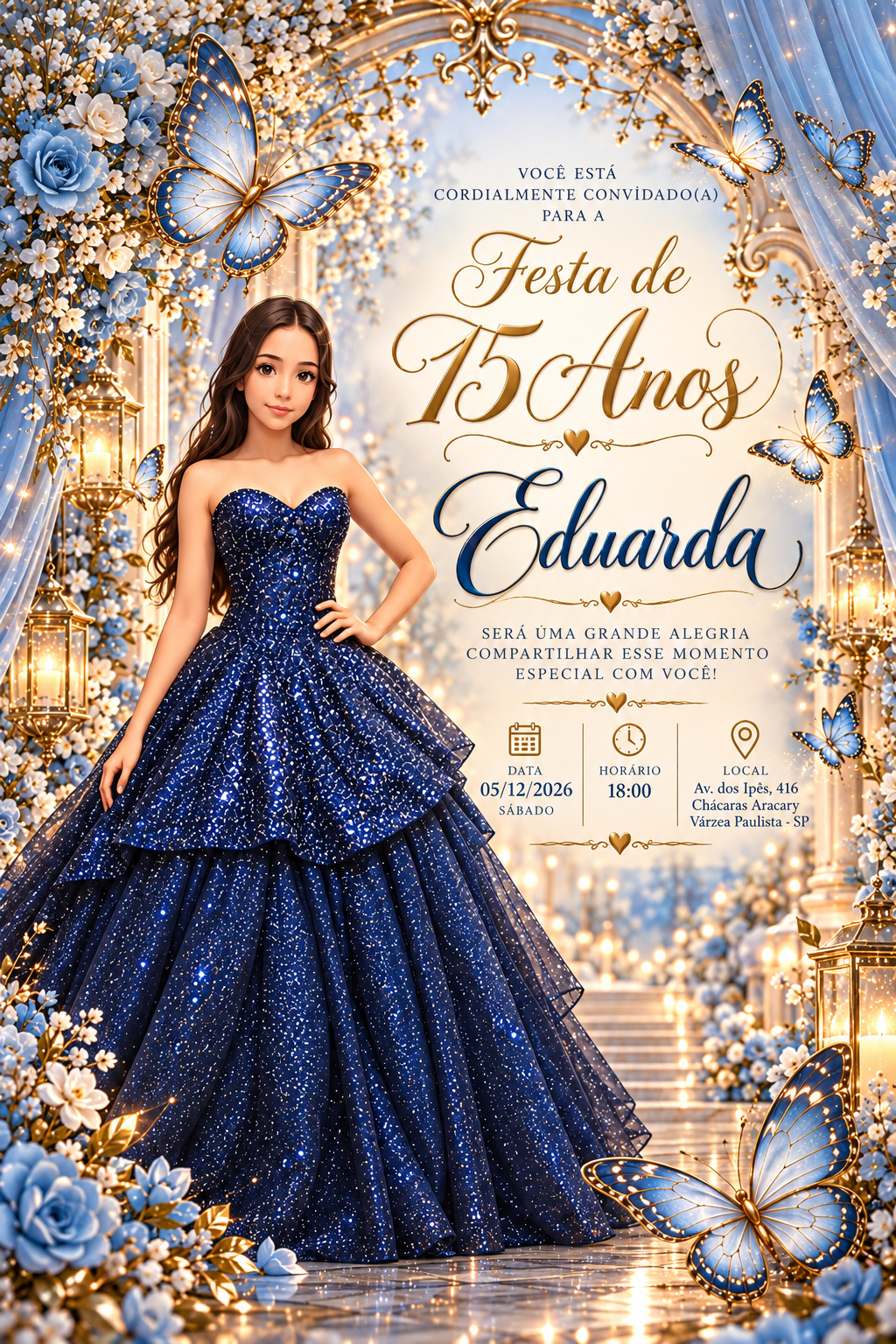 Convite de 15 anos da Eduarda